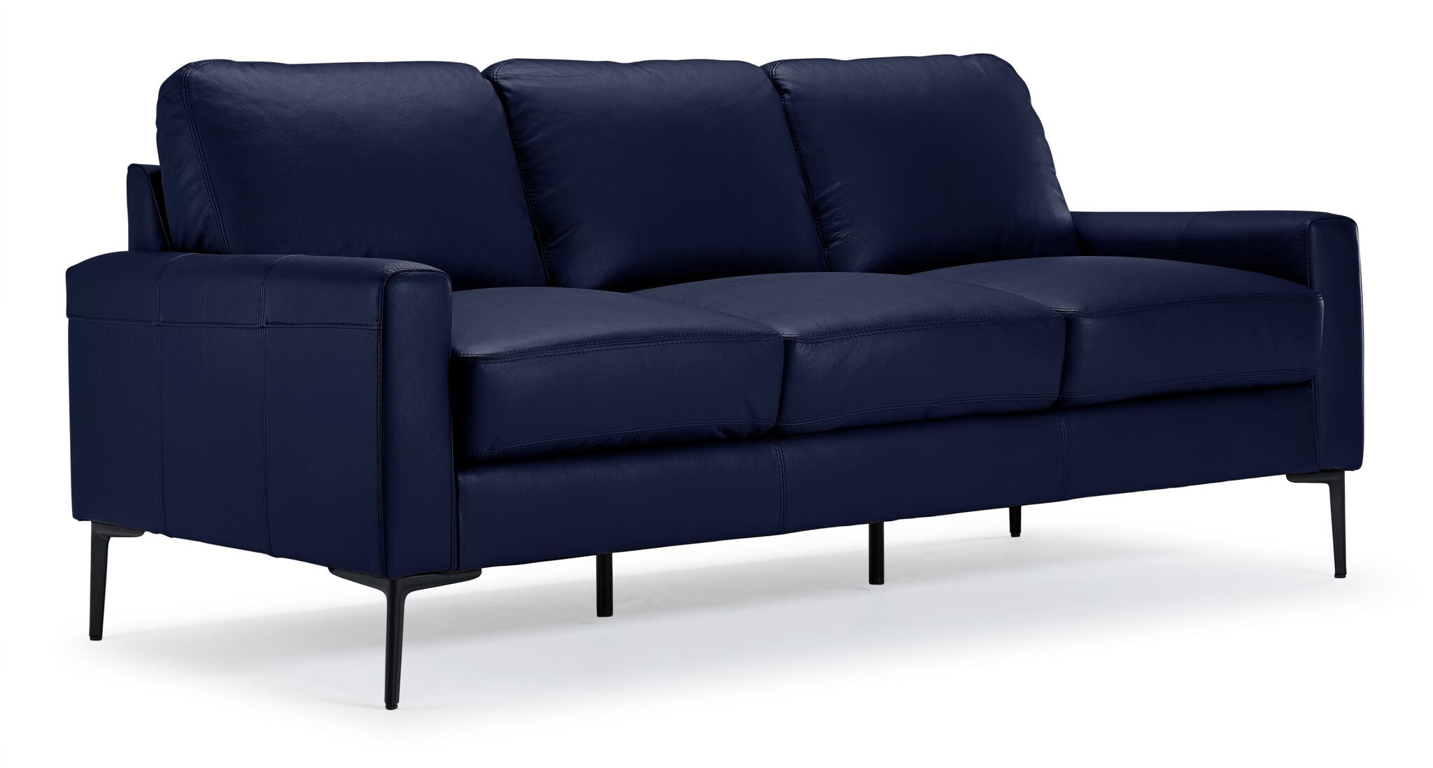 Premium Navy Blue Chito Leather Sofa and Chair Set - Modern Living Room Furniture for Home & Office Comfort