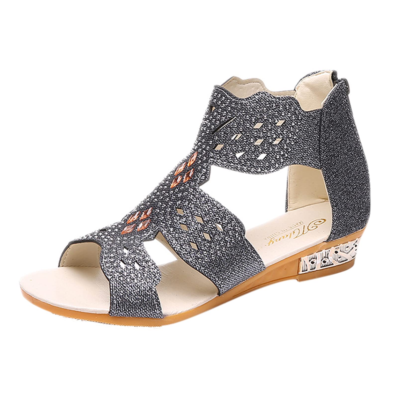 Women's Toeava Wedge Sandals - Casual Boho Ankle Strap Sandals with Buckle Detail, Roman Style Platform Shoes for Beach, Summer Outfits & Vacation Wear