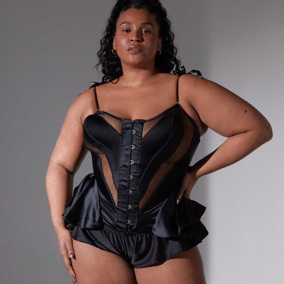 Menage a Trois Set - Elegant Black Lingerie for Women | Perfect for Valentine's Day, Anniversary Gifts & Romantic Nights