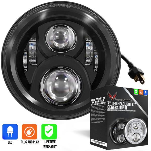 Eagle Lights Generation II LED Headlight Kit for Indian Challenger & Pursuit - High Performance Motorcycle Lighting for Night Riding & Enhanced Visibility