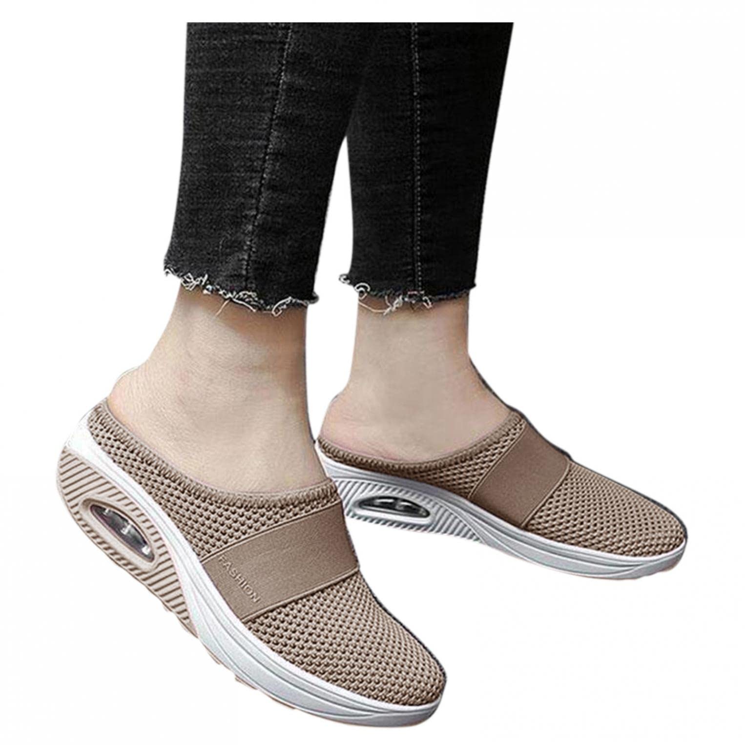 Women's Comfortable Fashion Sneakers with Arch Support & Air Cushion - Diabetic Friendly Platform Shoes for Walking, Work & Casual Wear