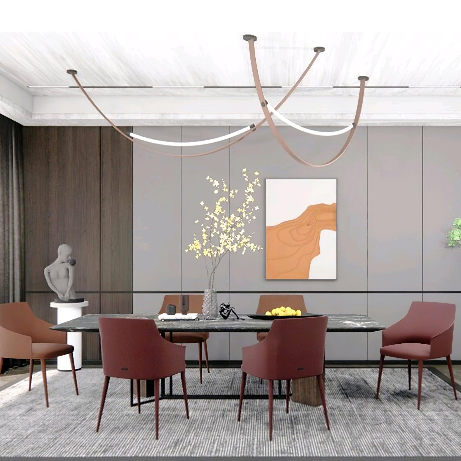 Modern Adjustable Belt Pendant Lamp - Industrial Style Hanging Light Fixture for Kitchen Island, Dining Room & Living Room Decor