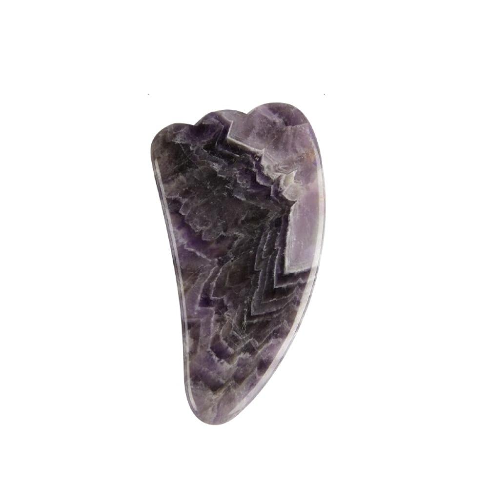 Rose Quartz & Amethyst Gua Sha Facial Massage Tool - Natural Stone Face Scraper for Anti-Wrinkle, Skin Tightening & Neck Care - Relaxing Beauty Routine for Glowing Skin at Home or Spa