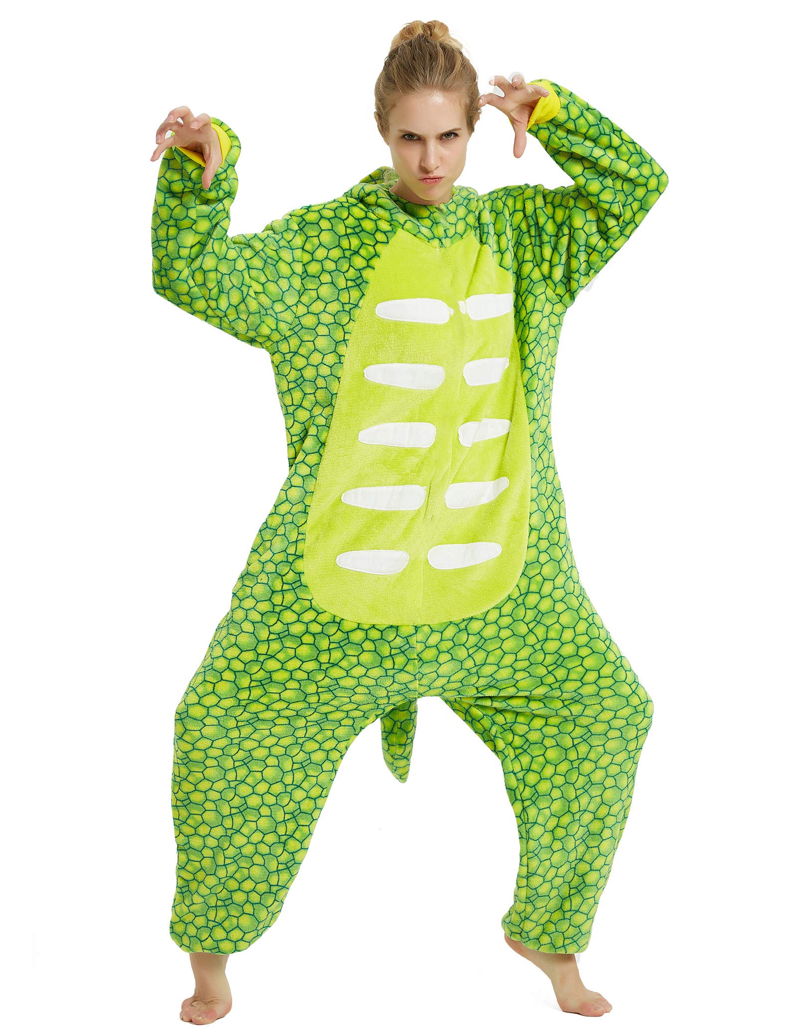 **Dinosaur Onesie for Women - Soft Adult Dinosaur Costume Pajamas for Halloween, Cosplay & Loungewear**