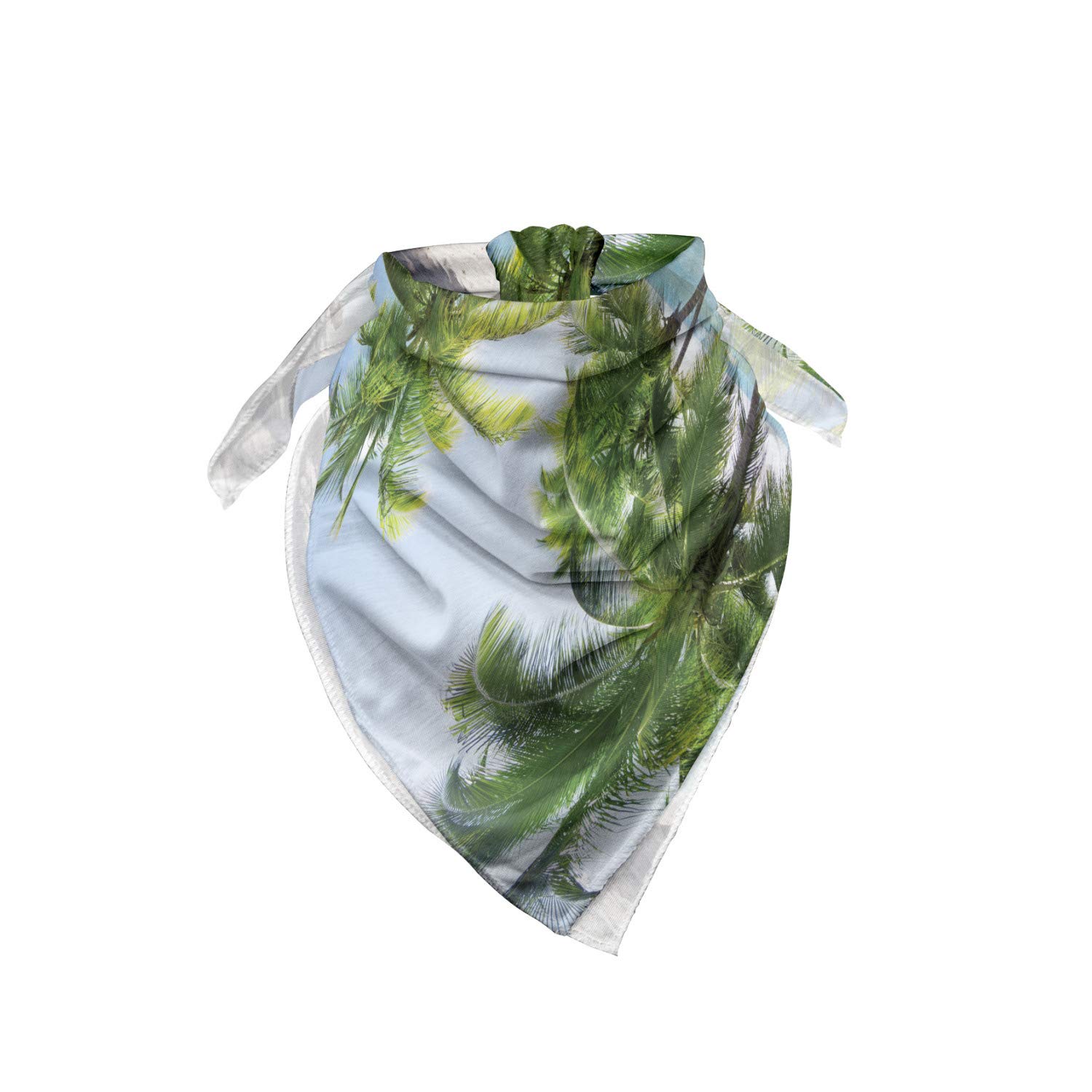 Ambesonne Coastal Bandana - Palm Trees Island Shore Design, Unisex Head & Neck Scarf for Beach, Hiking & Outdoor Activities