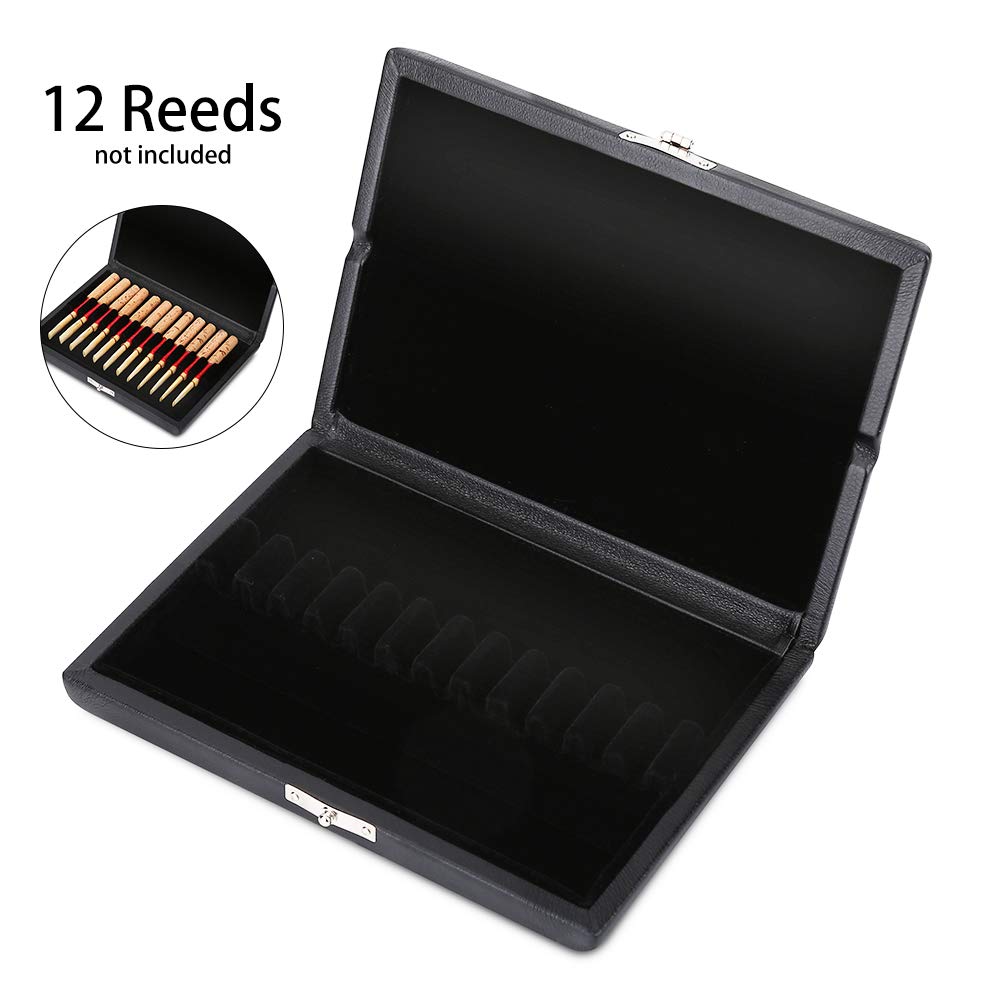 Premium Wood & PU Leather Oboe Reed Storage Case - 12-Piece Set with Protective Box | Perfect for Musicians, Band Students & Professional Oboe Players - Ideal for Travel, Practice & Performance Accessories