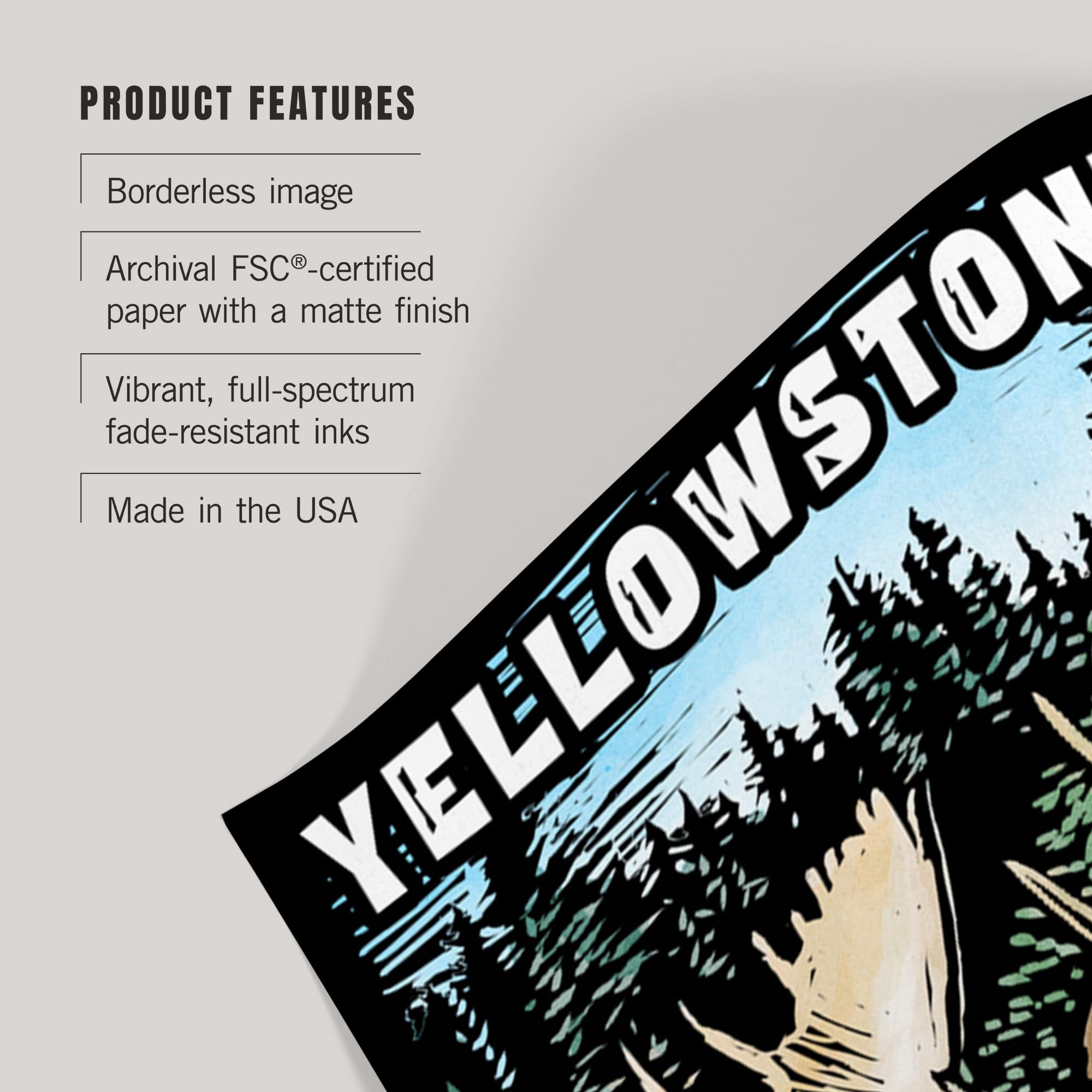 Lantern Press 16x24 Inch Giclee Art Print - Yellowstone National Park Moose Scratchboard Wall Decor | Perfect for Living Room, Bedroom & Office