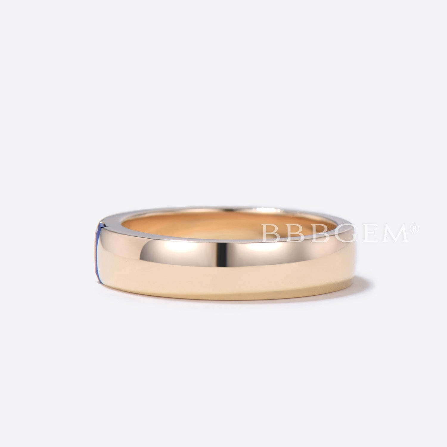 4mm Baguette Cut Sapphire Men's Wedding Band - Elegant Engagement Ring for Him - Perfect for Proposals, Anniversaries & Special Occasions