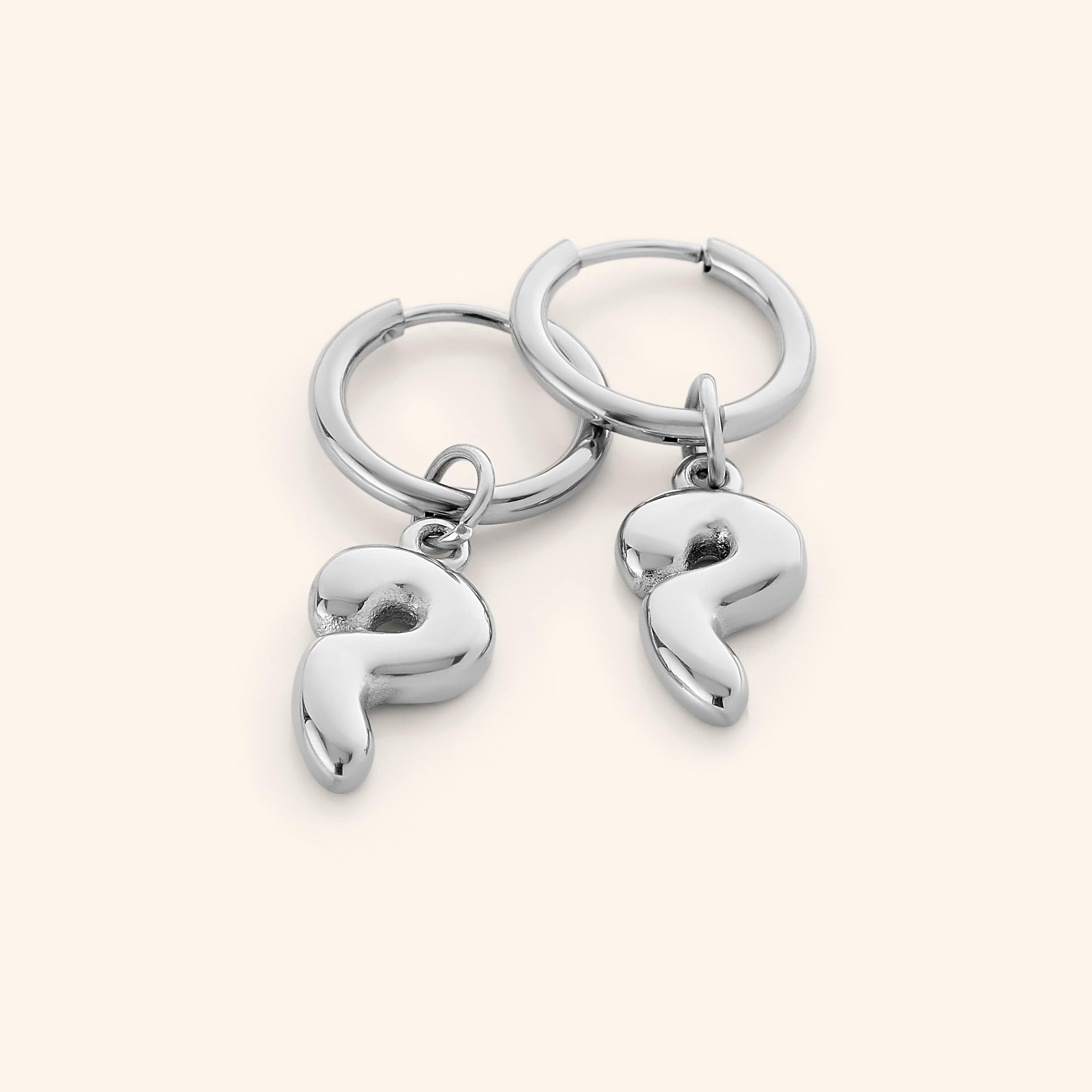 Arabic Bubble Letter Earrings - Trendy Gold Plated Dangle Hoop Earrings for Women - Perfect for Parties, Weddings & Everyday Fashion Accessories