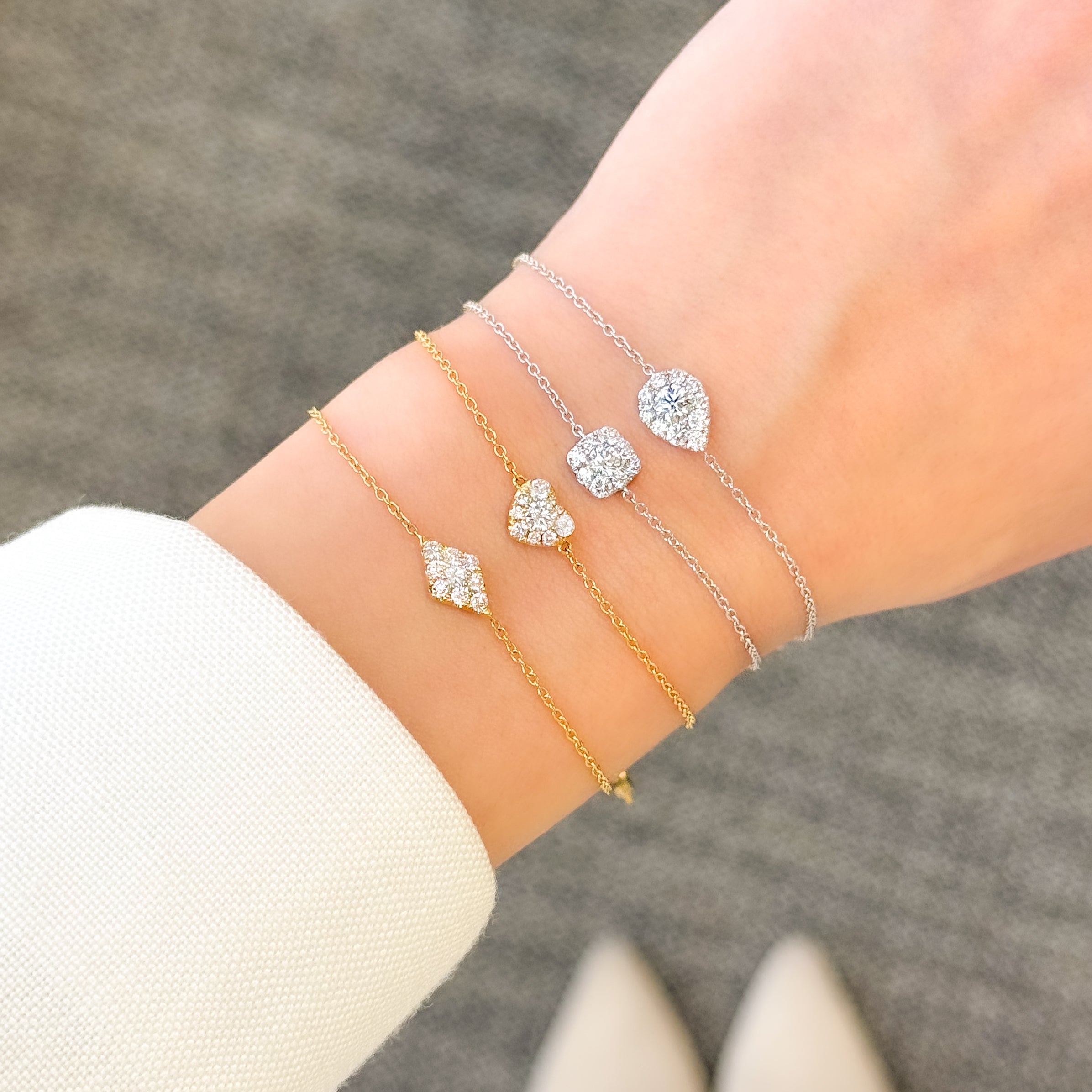 Exquisite Alia Cluster Diamond Cushion Bracelet - Elegant Jewelry for Women | Perfect for Weddings, Parties & Special Occasions