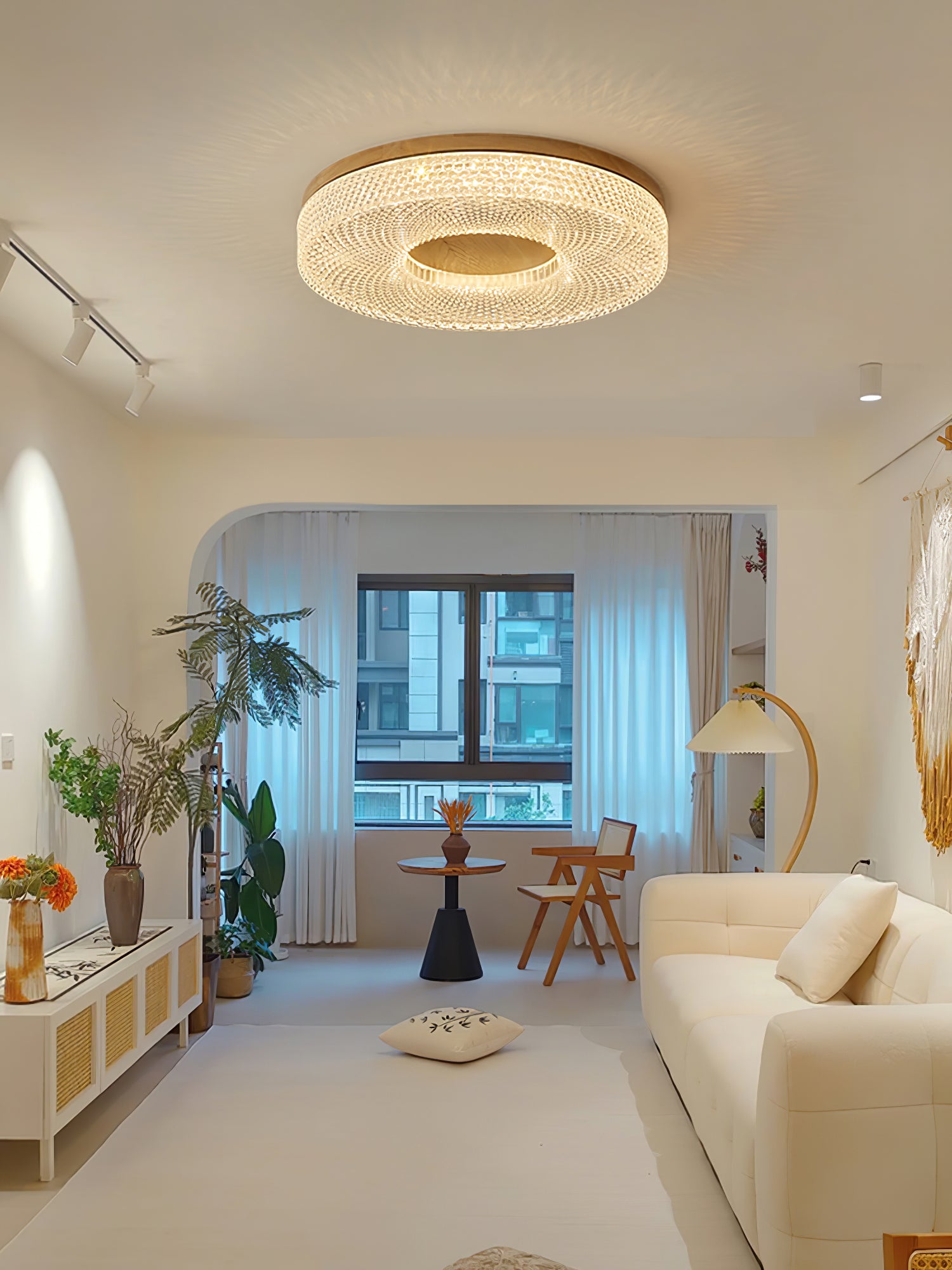 Modern Acrylic Halo Round Ceiling Light Fixture - Energy Efficient LED Flush Mount Lighting for Bedroom, Living Room & Kitchen | Dimmable Contemporary Home Decor