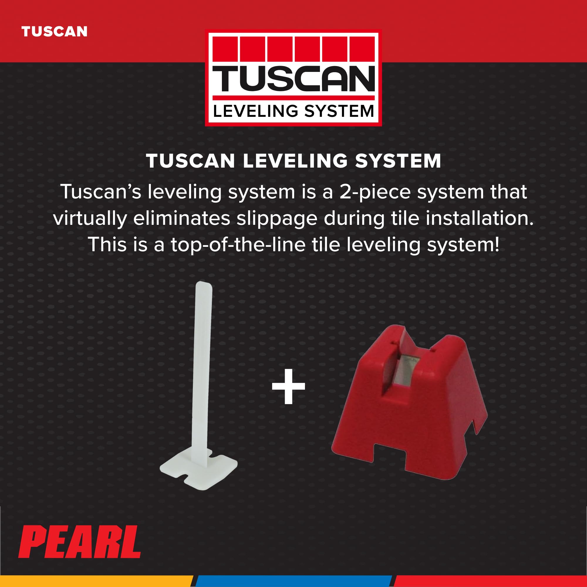Pearl TLSCAP200 200-Pack Reusable Tuscan Leveling System Caps for Tile Installation - Perfect for DIY Home Renovation and Professional Tile Projects
