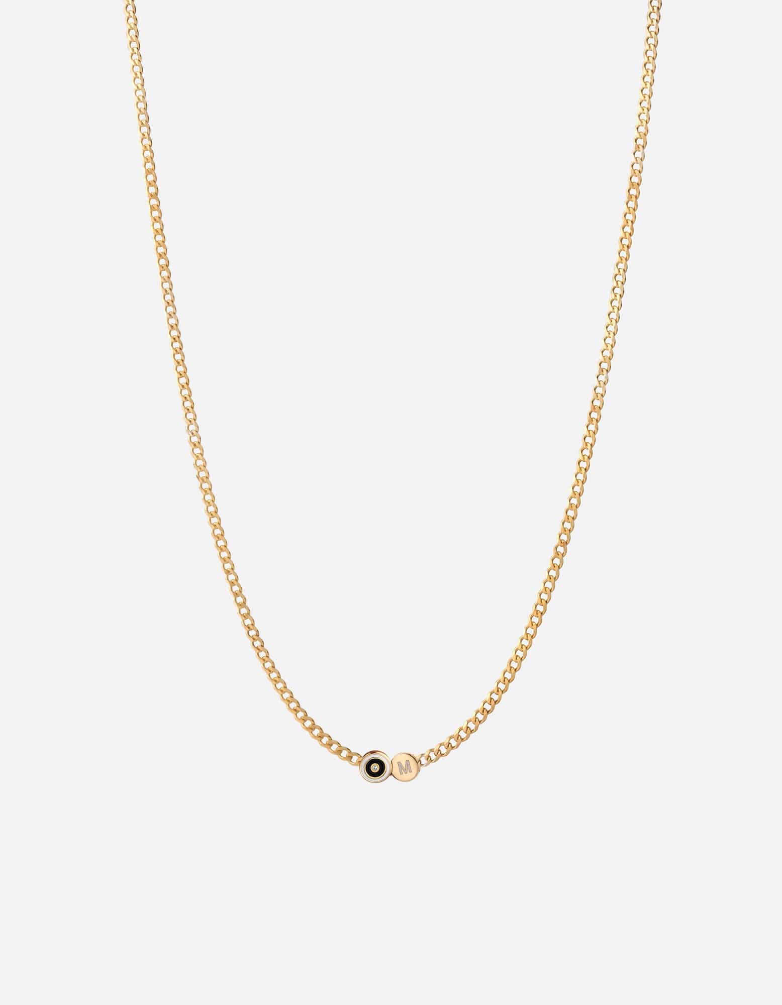 Opus Sapphire Gold Vermeil & Black Chain Necklace for Women - Elegant Layering Jewelry for Everyday Wear, Date Night & Special Occasions