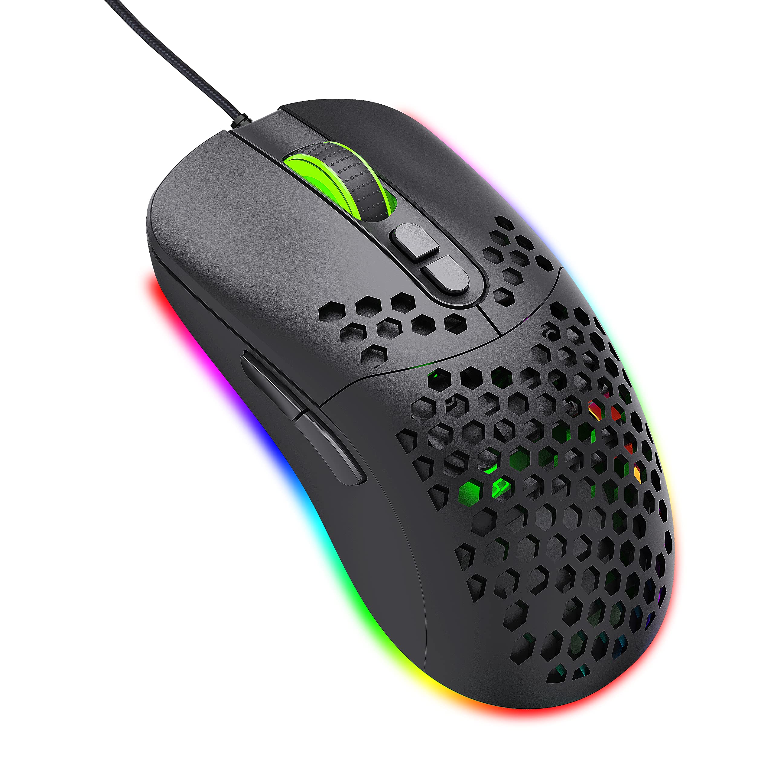 Wired Gaming Mouse with RGB Lights for PC, Laptop, and Desktop - Black | Perfect for Gaming, Work, and Everyday Use