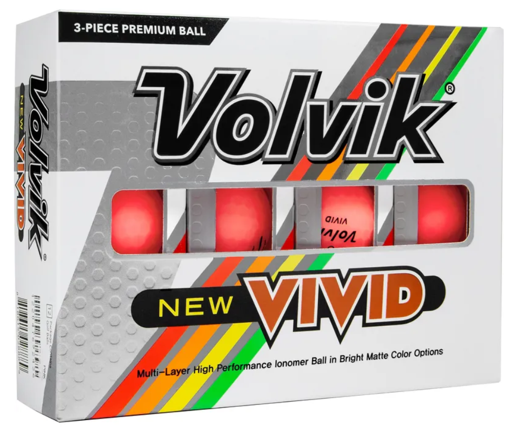 Volvik Vivid Matte Golf Balls - High Visibility Pink Golf Balls for Men & Women | Soft Feel, Long Distance Performance | Perfect for Low Light Conditions & Tournament Play