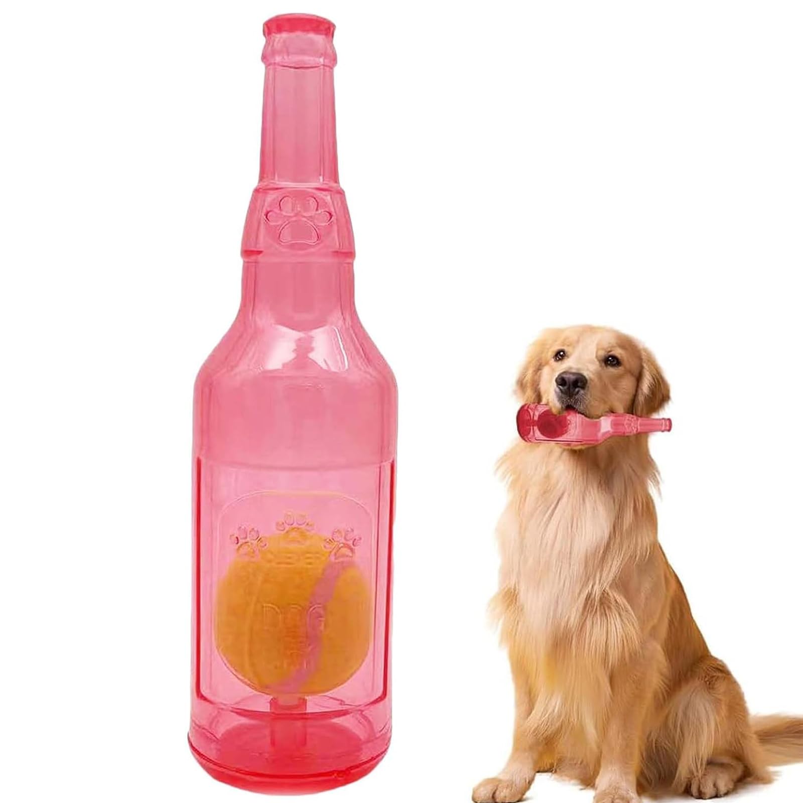 CrunchNPlay Dog Chew Toy - Interactive Water Bottle Chew Toy for Teeth Cleaning & Play - Durable Plastic Dog Toy for Small & Large Breeds - Perfect for Indoor & Outdoor Playtime
