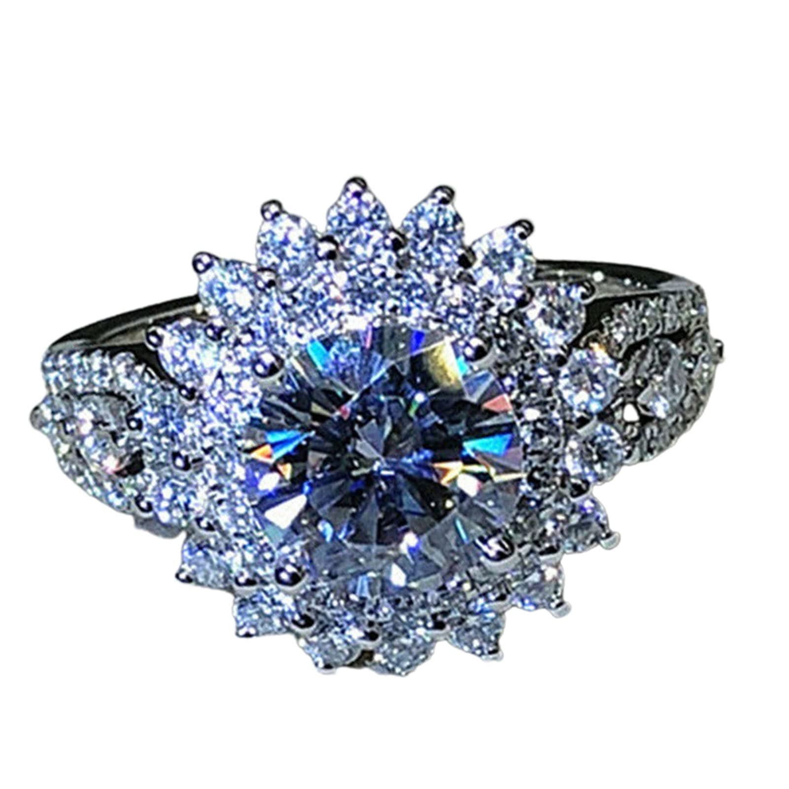 Stackable Couple Rings for Women & Men - Lightweight Flower Rhinestone Knuckle Rings - Fashion Statement Jewelry Gift for Wedding, Anniversary & Valentine's Day - Perfect for Romantic Occasions & Everyday Wear