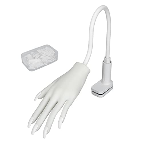 Professional Nail Art Practice Hand with Bendable Joints - Perfect for Nail Salon Training & DIY Manicure Practice at Home - Ideal for Beginners & Nail Technicians