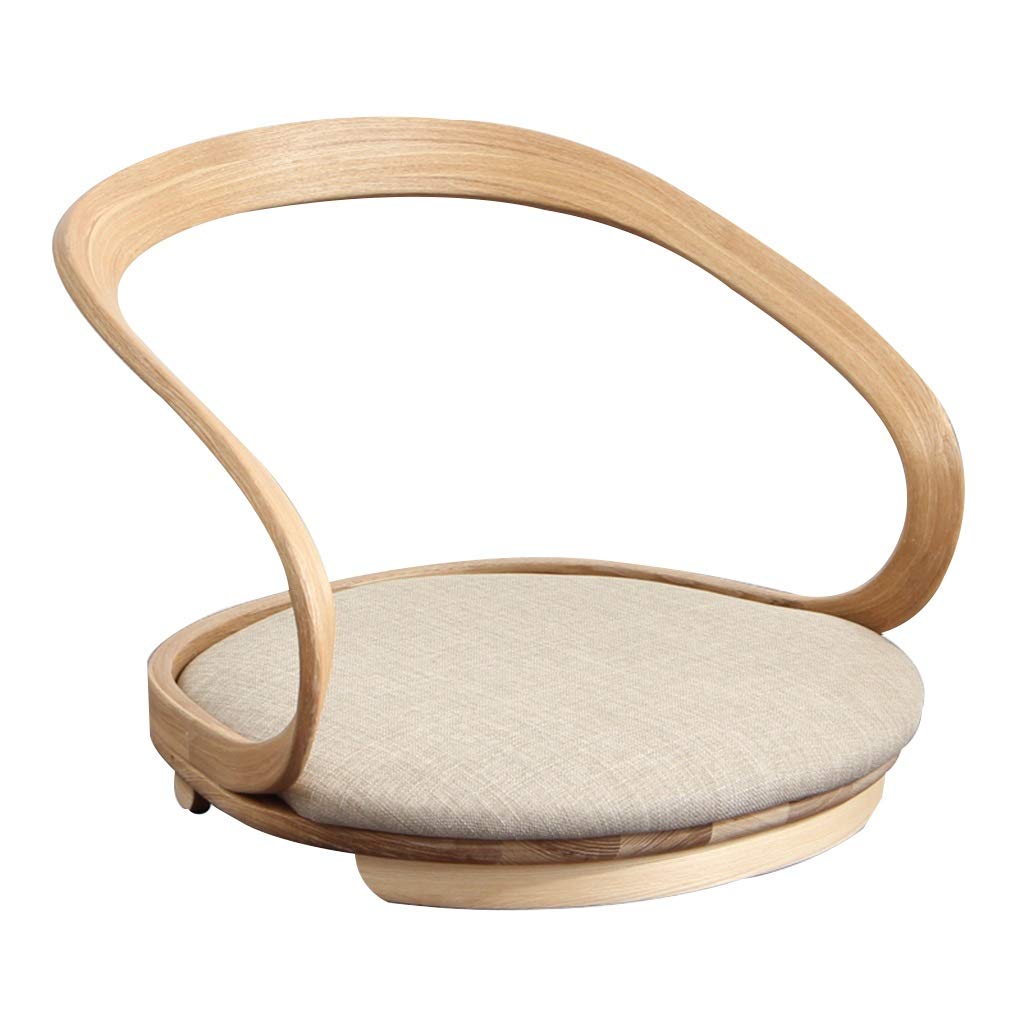 Japanese-Style Floor Chair with Armrests - Legless Back Support for Balcony, Living Room & Meditation - Ergonomic Floor Seating for Comfort & Relaxation