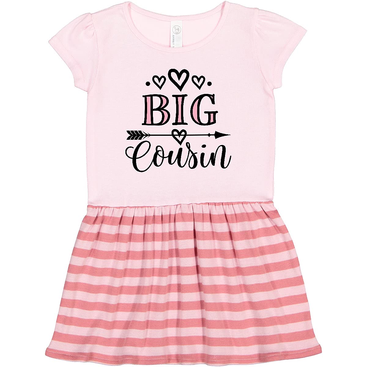 Inktastic Girls Big Cousin Announcement Toddler Dress - Cute Sibling Reveal Outfit for Baby Girls - Perfect for Family Photos, Gender Reveals & Special Occasions