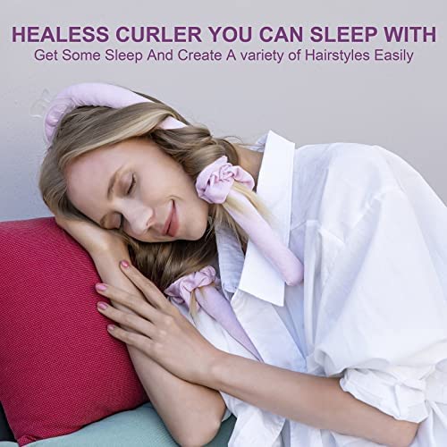 SAFE Satin Heatless Curling Set for Overnight Waves - No Heat Hair Rollers & Curling Rod Headband for Sleeping - Natural Heatless Curls Hair Styling Tool (Random Color) | Perfect for Bedtime, Travel, and Damage-Free Hairstyles