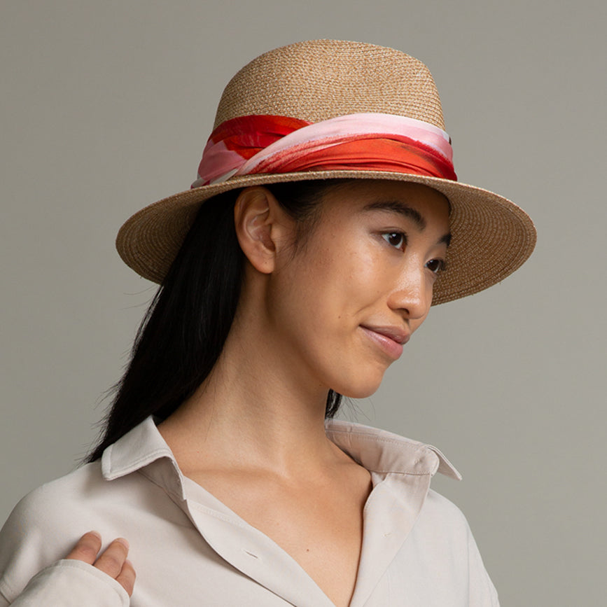 Lillian Toyo Packable Fedora Hat for Women - Lightweight Travel Sun Hat with UPF 50+ Protection - Foldable Summer Hat for Beach, Vacation, and Outdoor Adventures