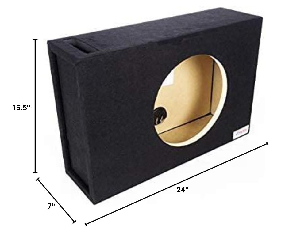 Atrend Bbox 12 Inch Single Vented Car Subwoofer Box - Pro Audio Tuned Enclosure for Enhanced Bass & Sound Quality - Premium Subwoofer Box with Nickel Finish Terminals - Perfect for Car Audio Systems & Bass Enthusiasts