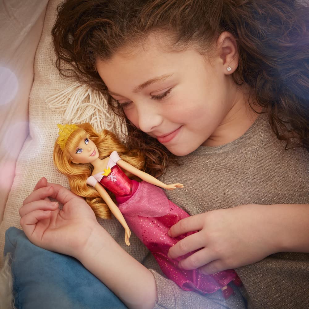 Disney Princess Royal Shimmer Aurora Doll with Elegant Dress & Accessories | Pink Fashion Doll Toy for Girls Age 3+ | Perfect for Birthday Gifts, Pretend Play & Disney Collections