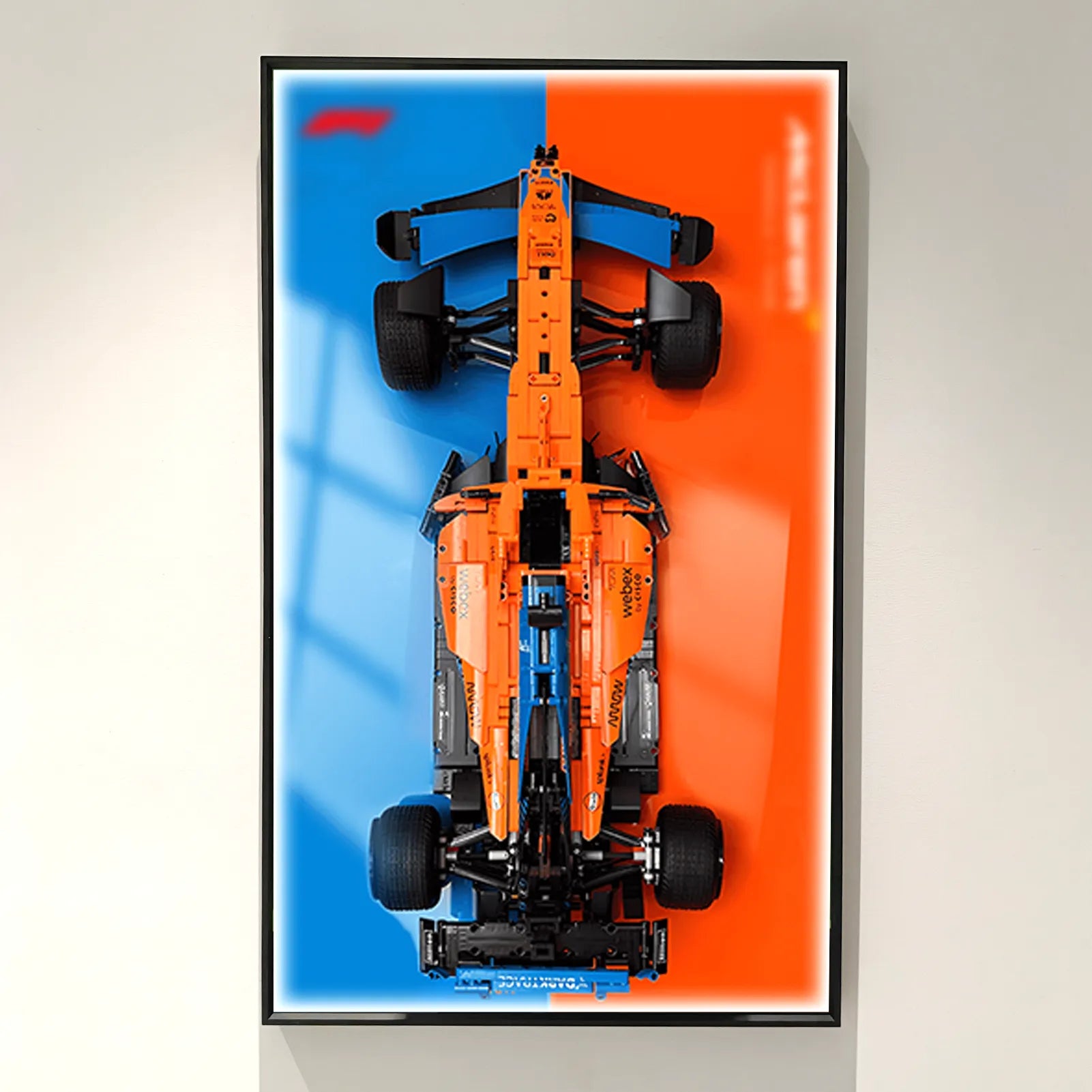 Wall Mount Display Frame for Lego Technic Formula 1 Car Models 42141 42206 42207 42171 - Perfect for Showcasing Your Lego F1 Collection in Home or Office Decor