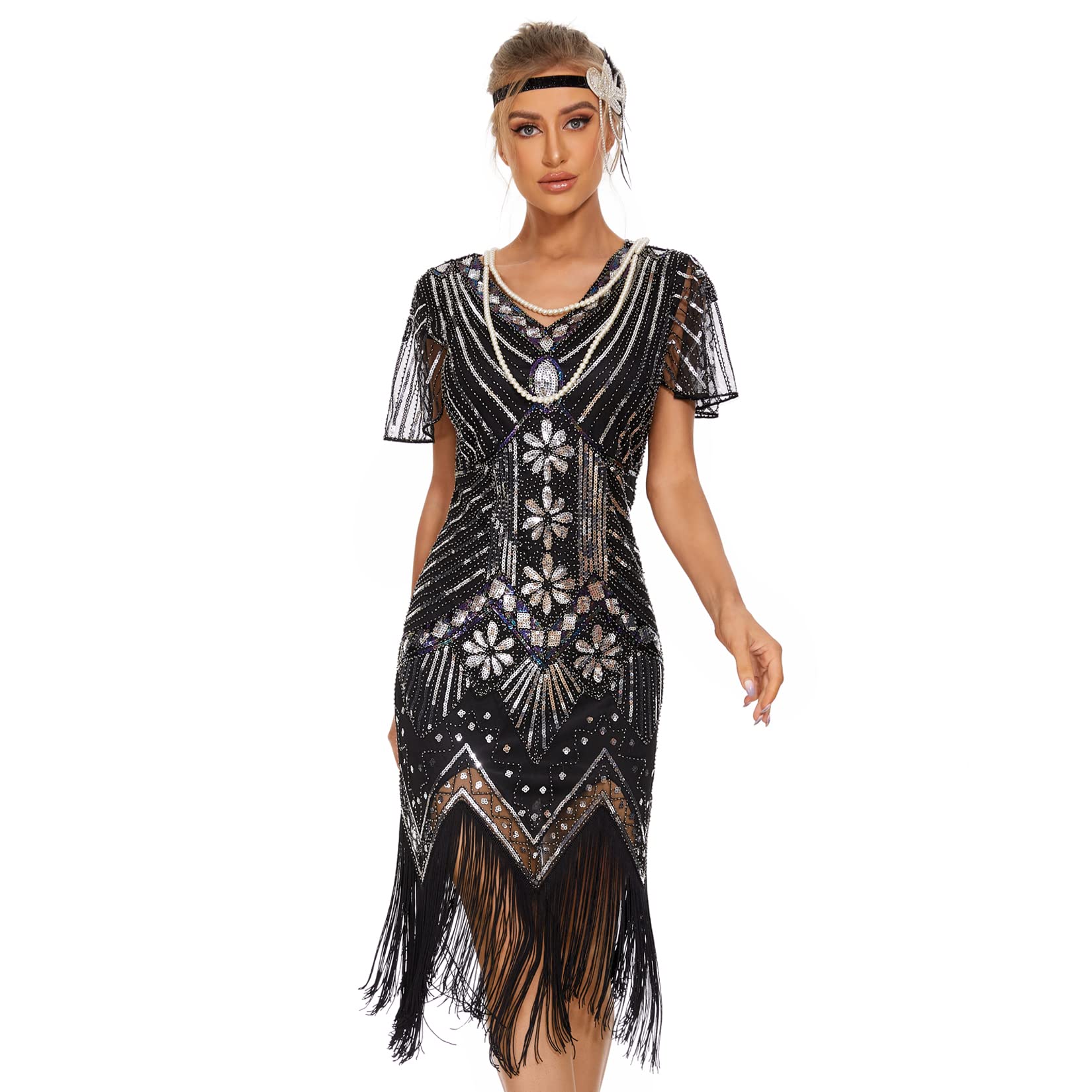 Vintage 1920s Flapper Dresses for Women - Roaring 20s Gatsby Party Dress - Perfect for Halloween Costumes, Themed Parties & Jazz Age Events