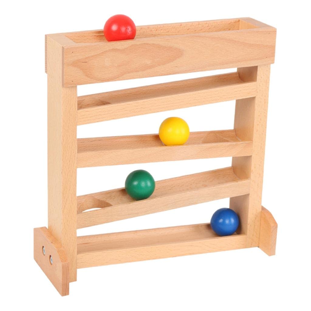 Montessori Wooden Ball Racer Ramp Track Set - Educational Toys for Toddlers Age 2+ | STEM Learning Toy for Boys & Girls | Perfect Birthday Gift for Kids | Indoor Play & Early Childhood Development Activity