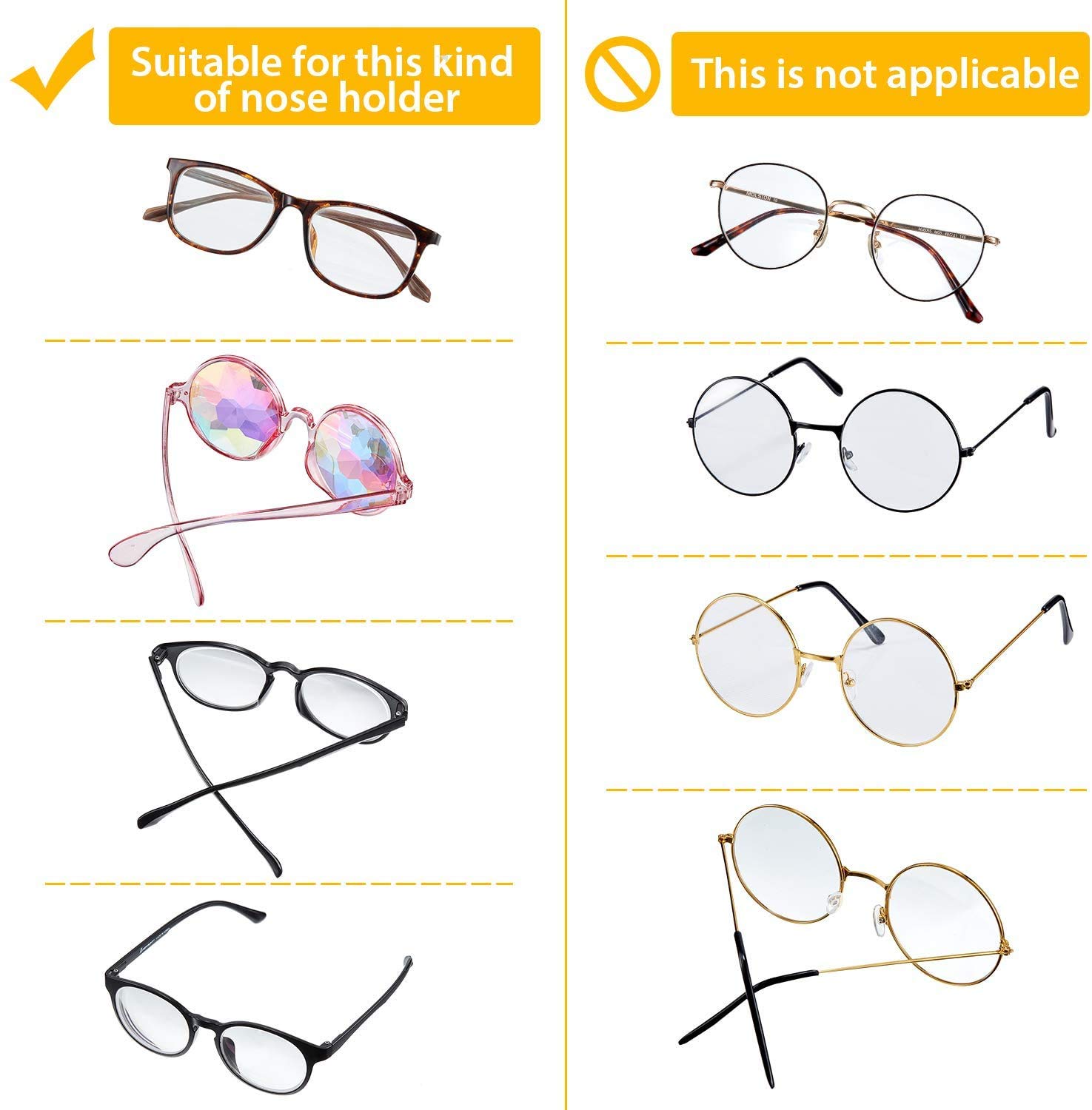 Butterfly Shape Air Bag Nosepads - Anti-Slip Adhesive Eyeglass Nose Pads with Comfortable Air Chamber for Glasses & Sunglasses - Perfect for Reading, Driving, and Outdoor Activities