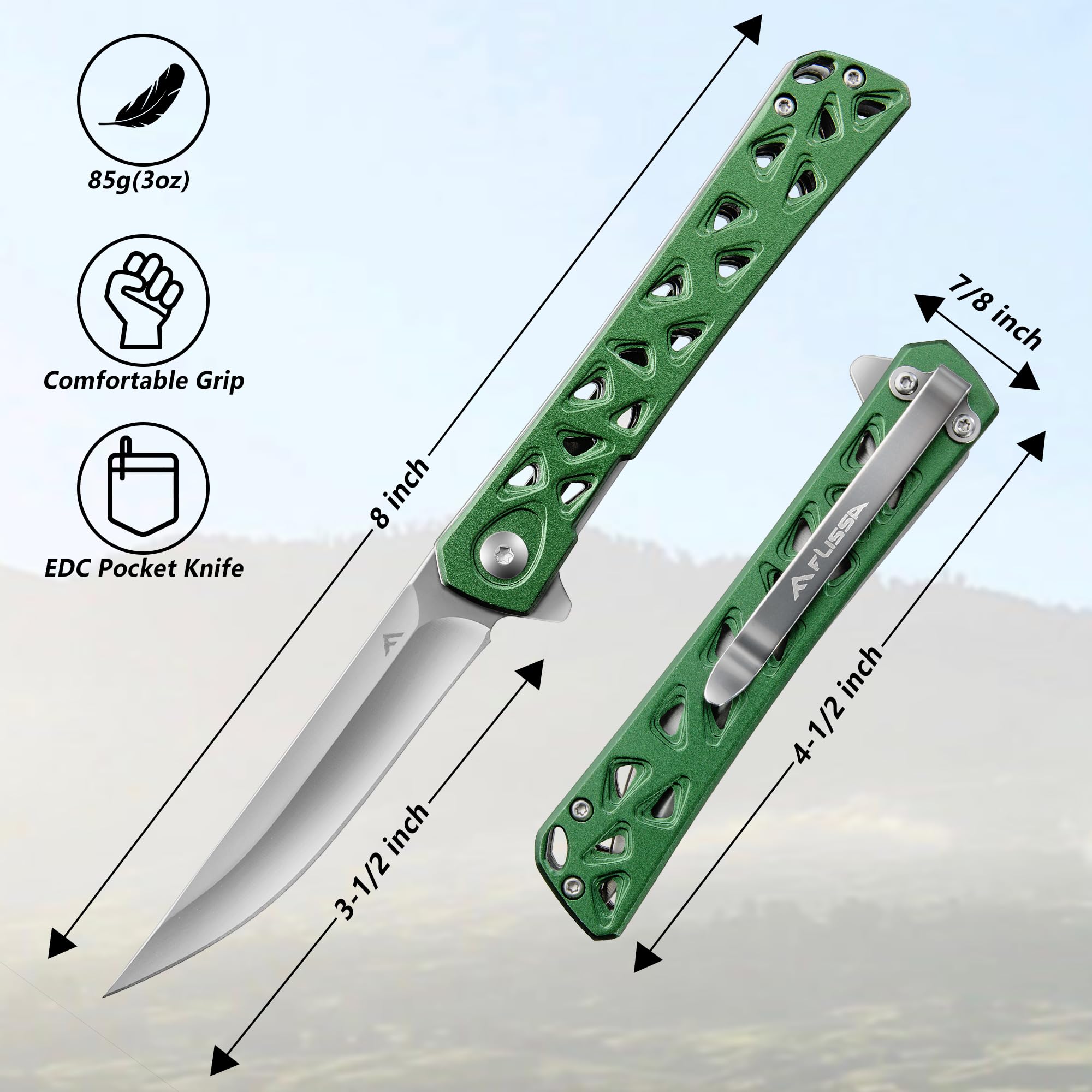 FLISSA Folding Pocket Knife 4.5