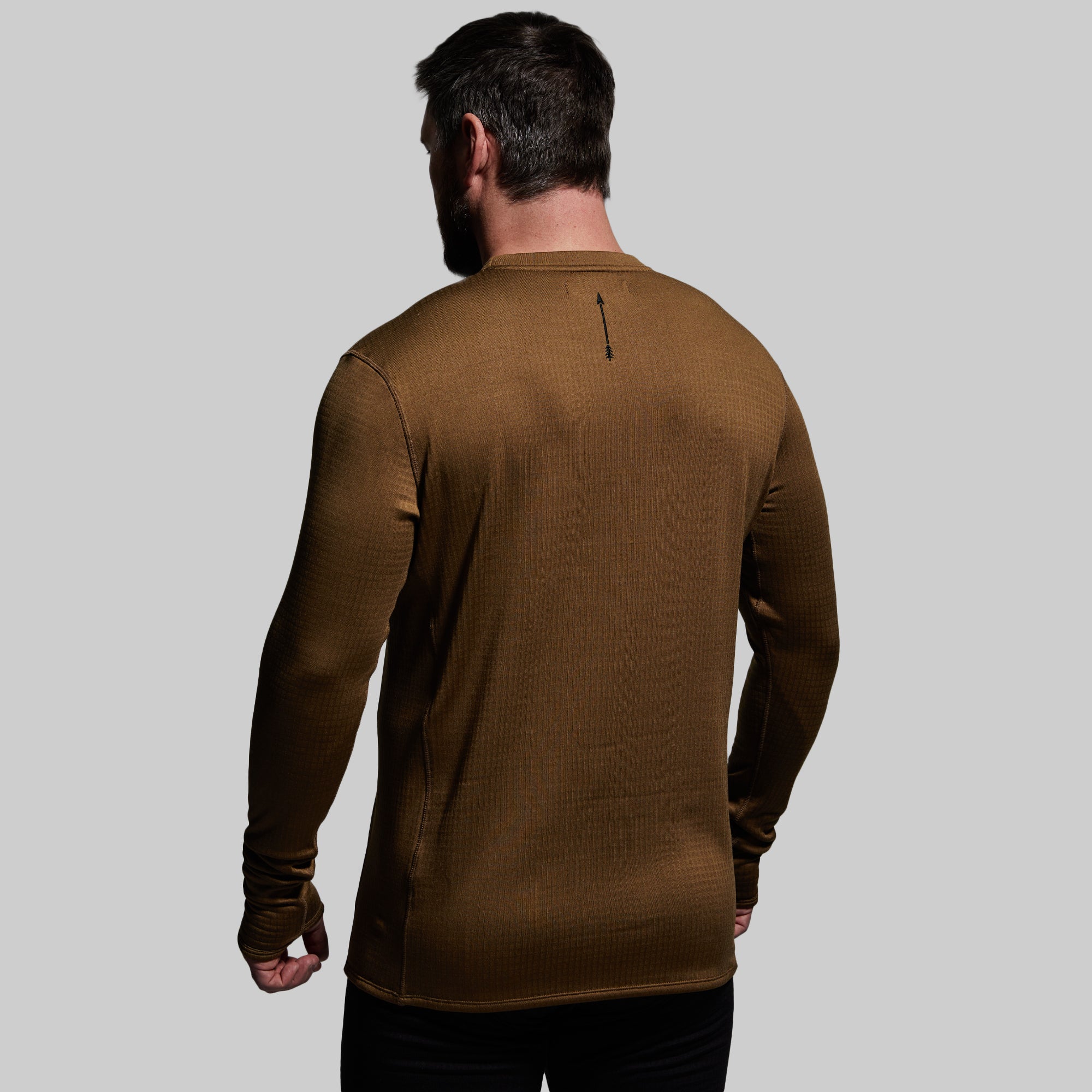 Men's Coyote Brown Long Sleeve Crew Neck Shirt - Lightweight Hunting & Outdoor Adventure Quiver Top for Hiking, Camping & Tactical Activities