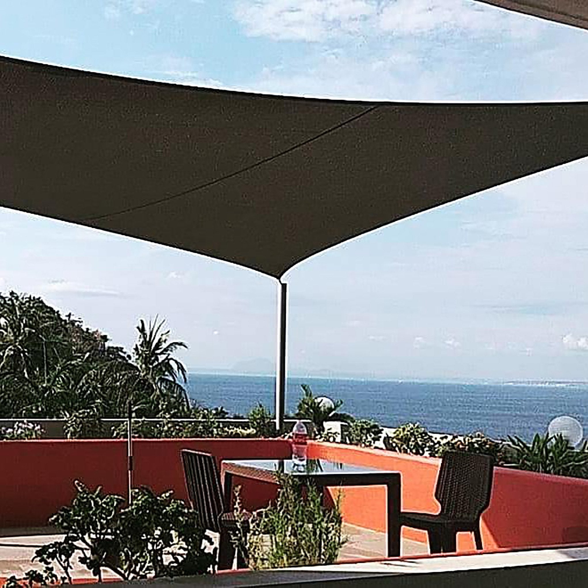 Al Fresco Sail Shade Square 4.0 x 4.0 m (13x13 ft) - UV Resistant Outdoor Canopy for Patio, Garden, and Poolside Shade