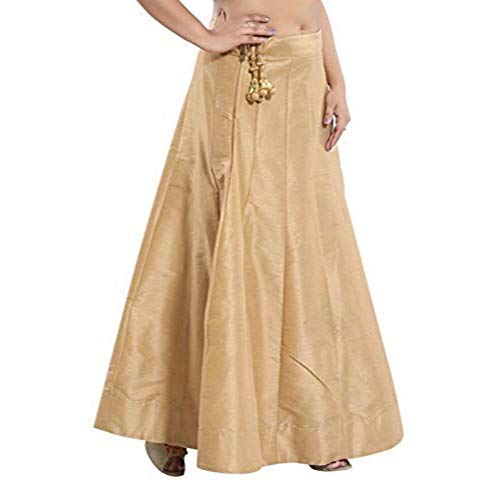Dream & Dzire Banarasi Raw Silk Golden Skirt for Women - Small to Plus Size | Elegant Indian Ethnic Wear for Weddings, Parties & Festive Occasions