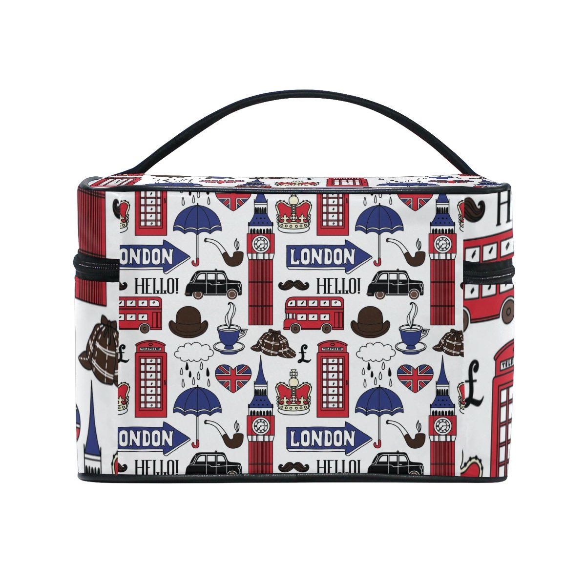 London Landmarks Cosmetic Bag for Travel - Cooper Girl Themed Makeup Train Case & Storage Organizer - Perfect for Vacation, Gym & Daily Essentials