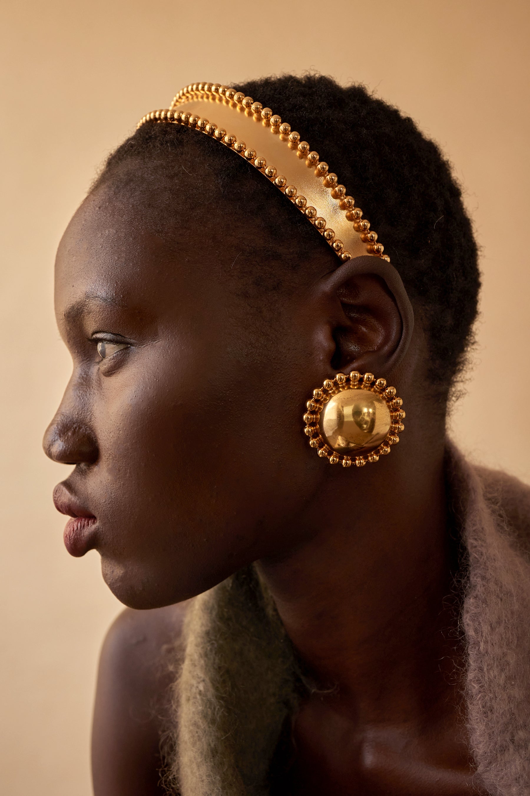 Lucia Dome Stud Earrings for Women - Elegant Gold-Plated Hoop Earrings for Everyday Wear | Perfect for Office, Party & Gift Giving