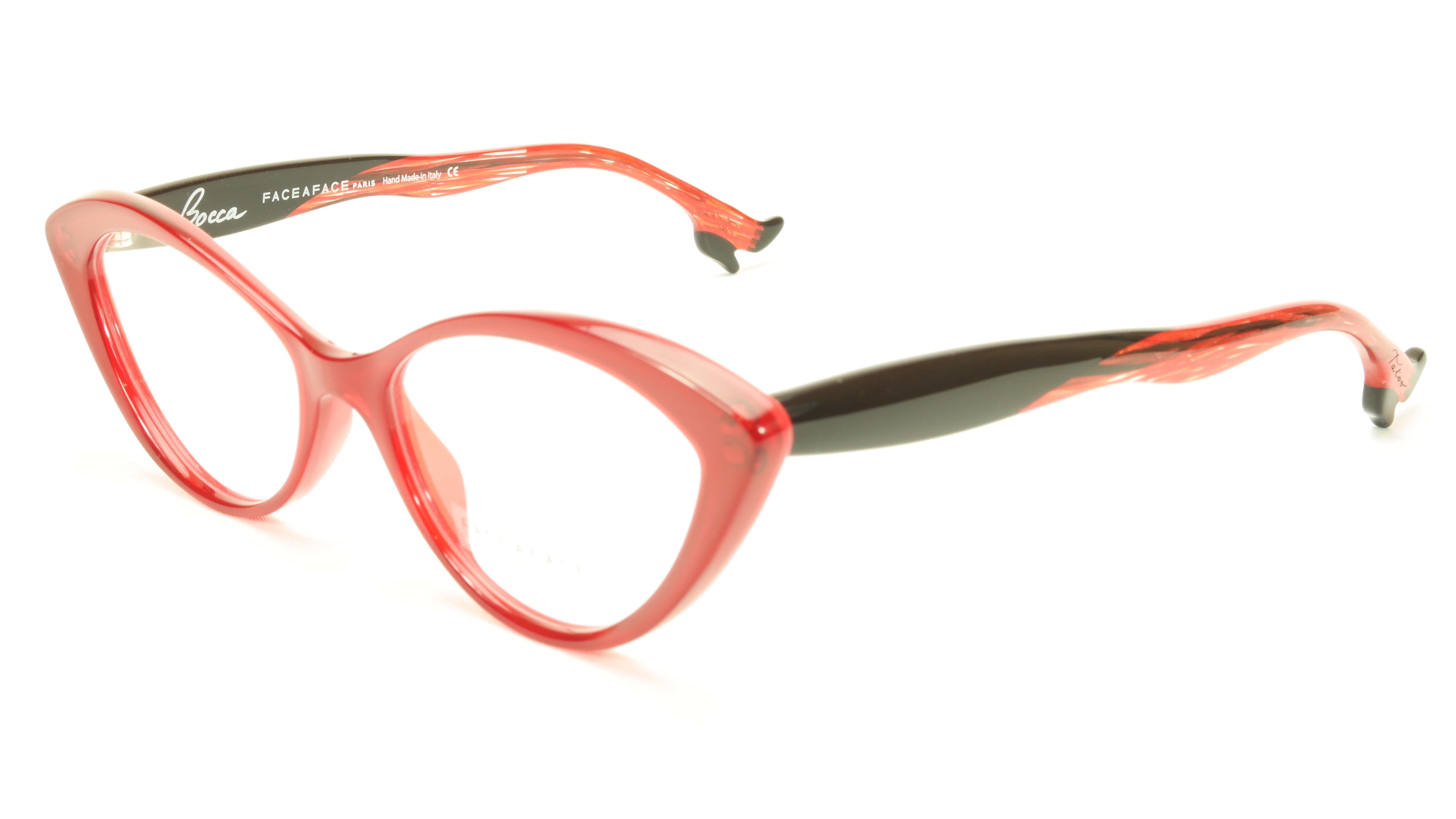 Face A Face Bocca Tatoo 1 Col. 2016 Red Flashy Red Eyeglasses - Handmade in Italy - Stylish Eyewear for Fashion & Everyday Wear