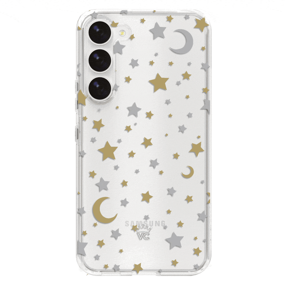 Starry Night Clear Samsung Phone Case - Protective Slim Fit Cover for Galaxy S21/S22/S23 - Perfect for Everyday Use & Gifts