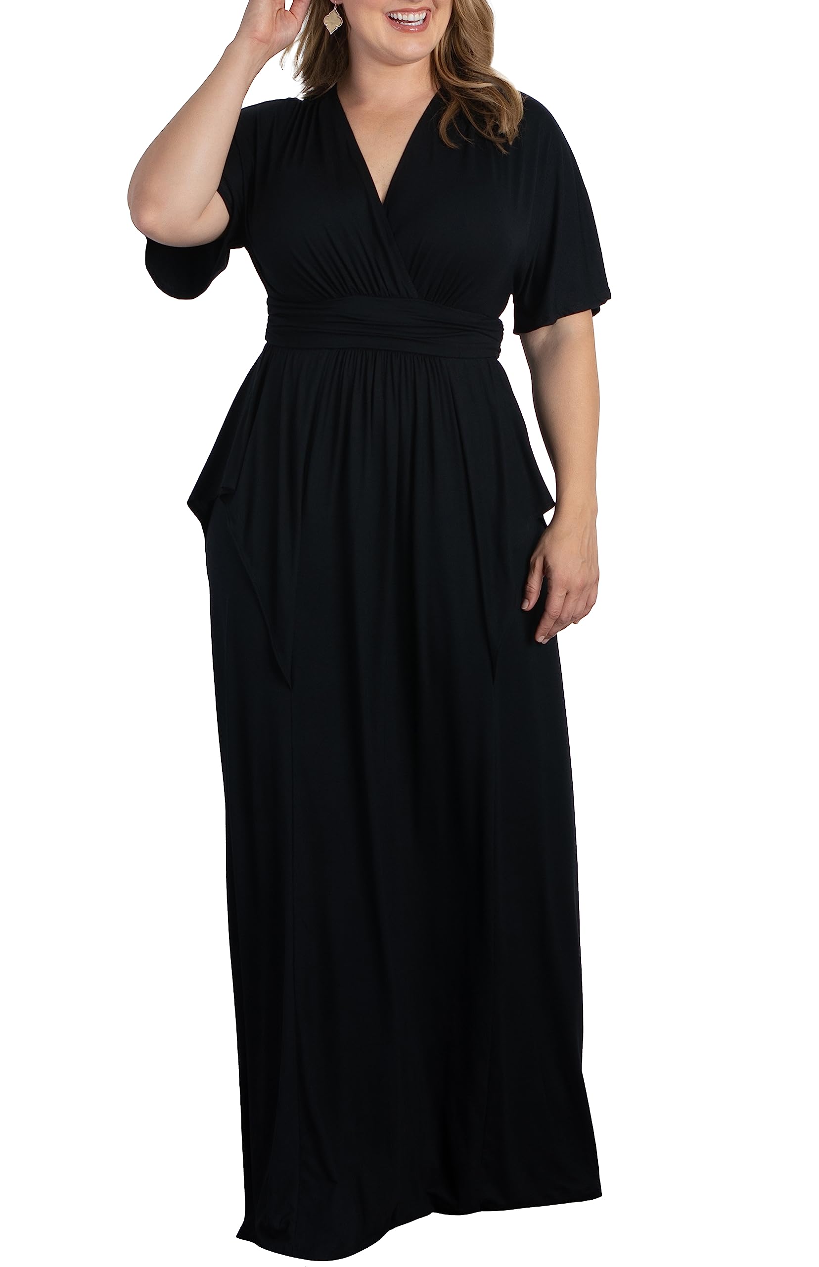 Kiyonna Plus Size Indie Flair Maxi Dress - Women's Boho Long Dress for Wedding Guest, Cocktail Party & Work | Perfect for Summer Events, Beach Vacations & Date Nights