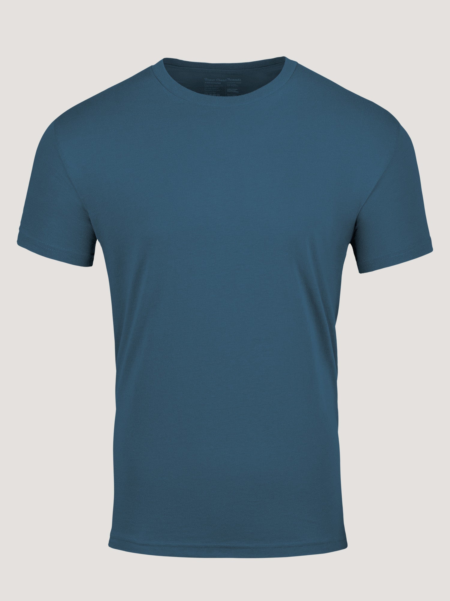 Sea Blue Crew Neck T-Shirt for Men - Soft Cotton Casual Tee - Perfect for Everyday Wear, Outings & Relaxation