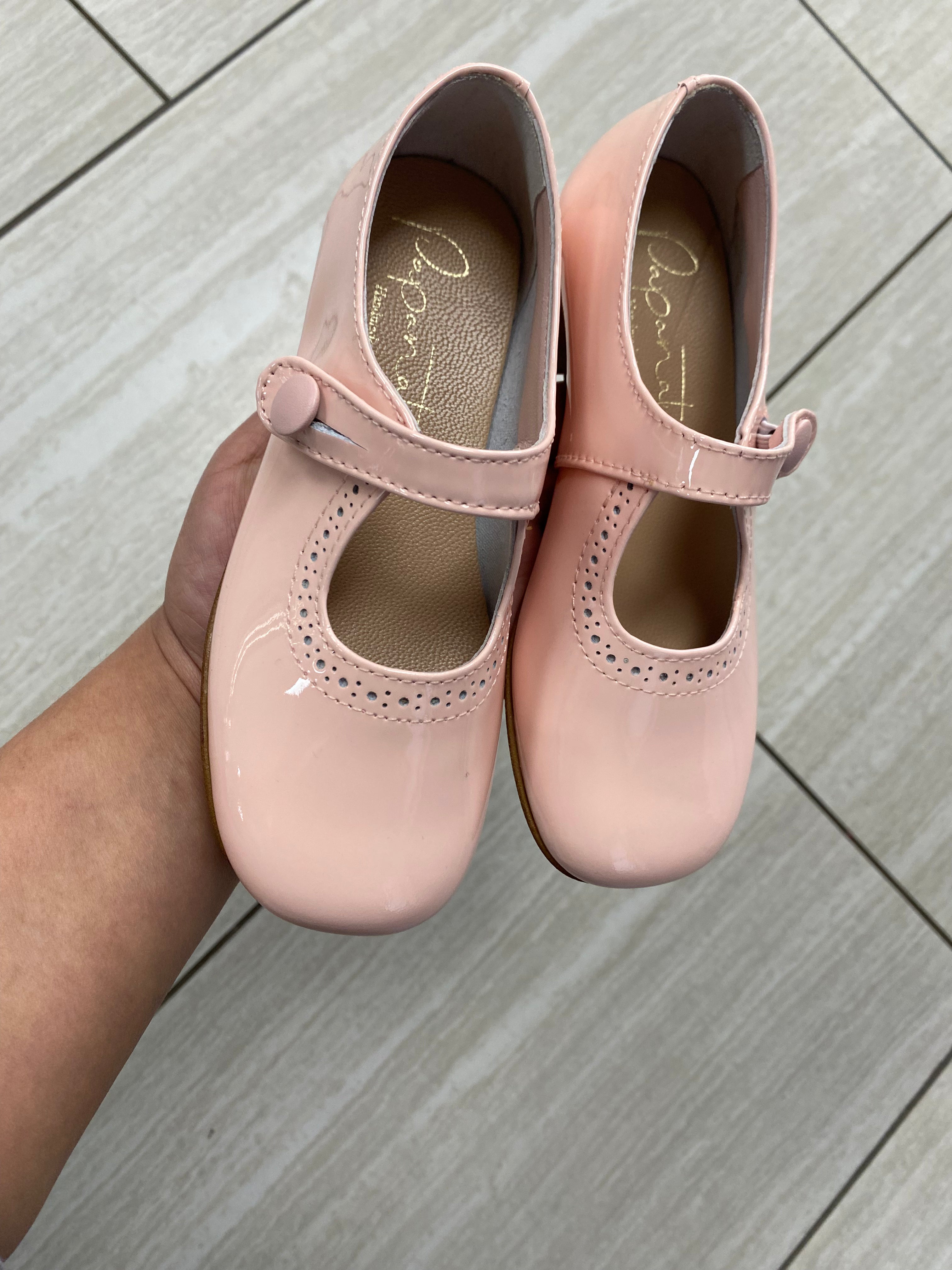 Pink Patent Leather Perforated Mary Jane Shoes for Women - Comfortable & Stylish for Work, Parties & Everyday Wear