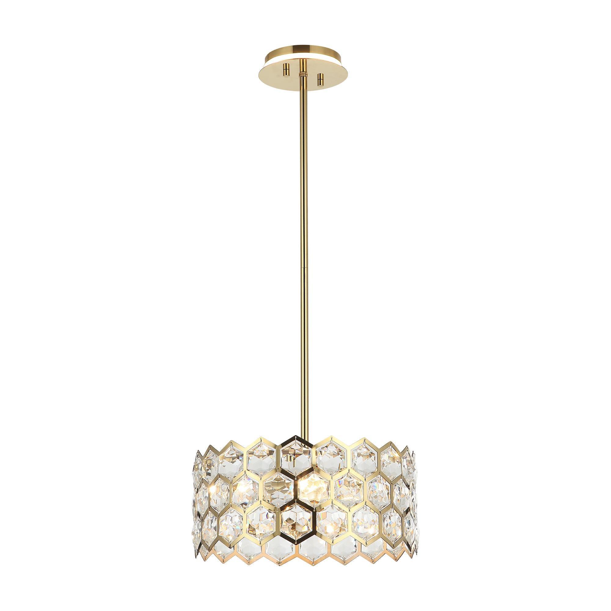 13 Inch Modern Golden 3-Light Pendant Lighting Fixture for Living Room, Dining Room, Kitchen Island - Elegant Ceiling Light with Adjustable Height