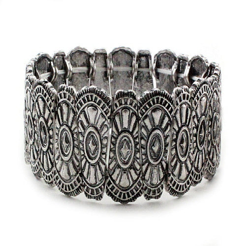 Handmade Concho Texture Leather Bracelet for Men & Women - Western Boho Style Jewelry Gift for Cowboy, Cowgirl, Festival & Everyday Wear