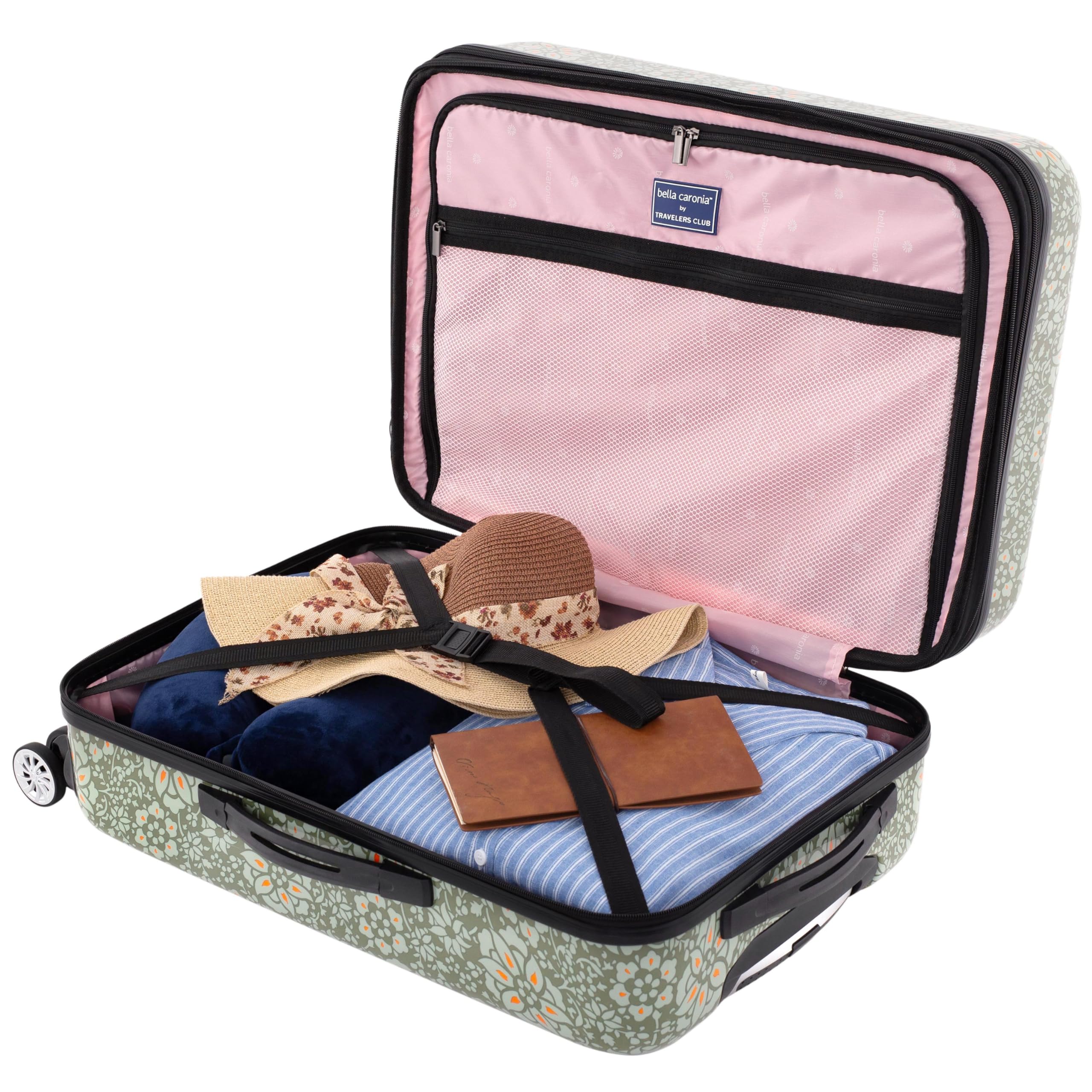 Travelers Club Bella Caronia Deluxe 3-Piece 7-Piece Luggage Set with Travel Accessories, 20