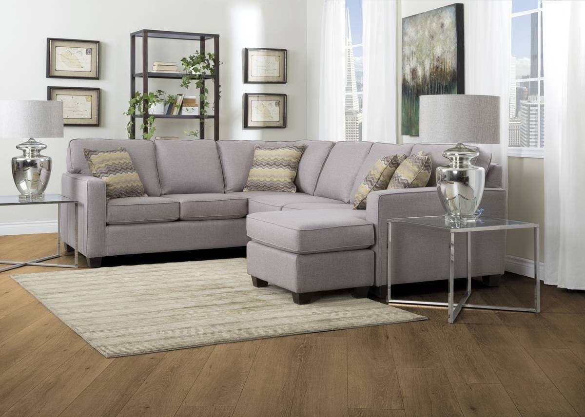 Modern L-Shaped Track Arm Sectional Sofa with Reversible Chaise - Perfect for Living Room, Family Room & Home Theater Comfort