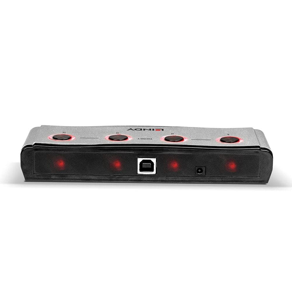 LINDY 4-Port USB to RS-232 Serial Adapter (9-Pin DB9) - Model 42858 | Connect Legacy Devices to Modern Computers for Industrial, POS & Networking Applications