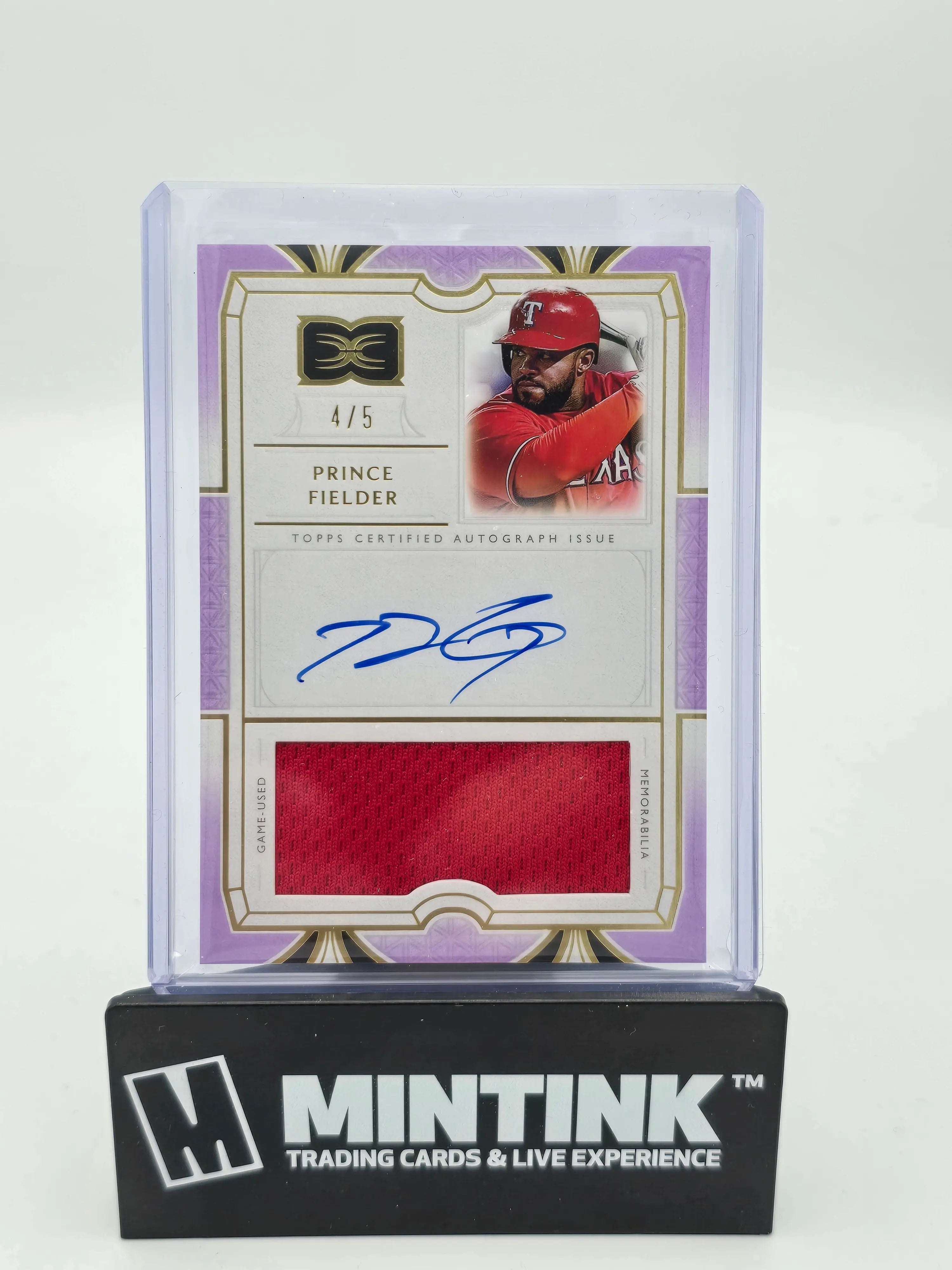 2024 Topps Definitive Baseball Prince Fielder Jumbo Relic Auto Card /5 - Rare Collectible Sports Memorabilia for Baseball Fans and Card Collectors - Perfect for Display, Investment, and Gifting