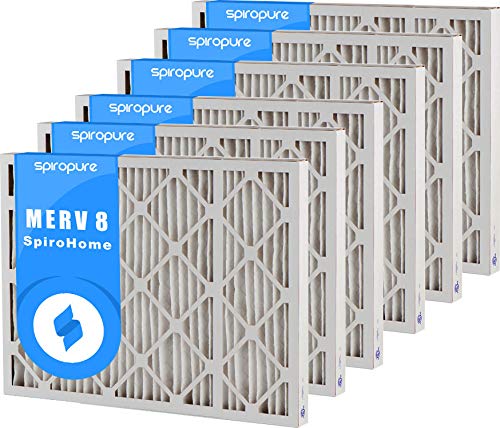 SpiroPure 31.5x37.5x2 Inch MERV 8 Pleated Air Filters - 6 Pack - Made in USA - for HVAC Systems, Home & Office Air Purification
